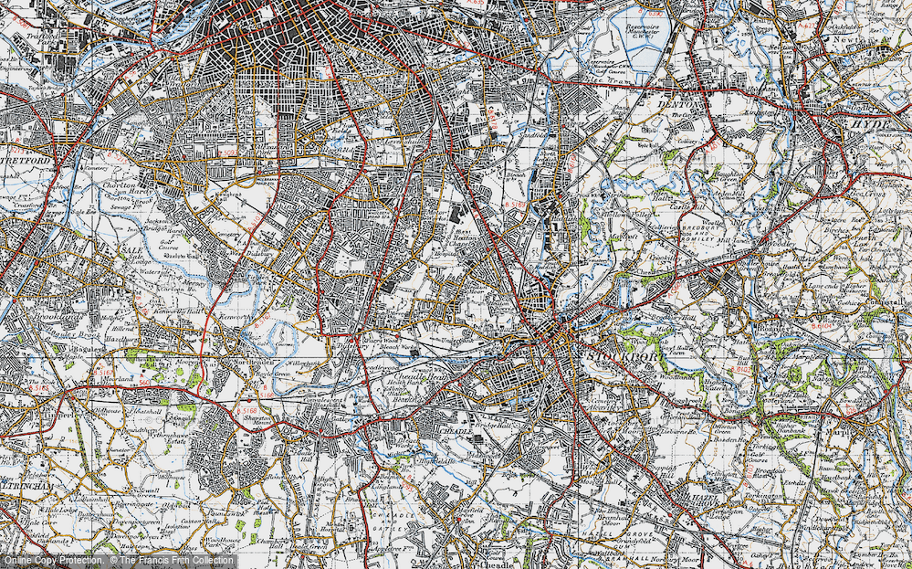 Old Map of Heaton Moor, 1947 in 1947
