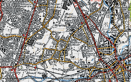 Old map of Heaton Moor in 1947