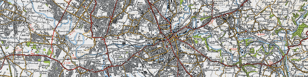 Old map of Heaton Norris in 1947