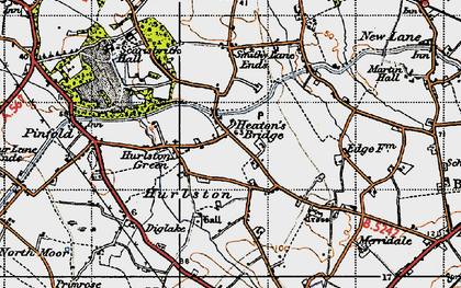 Old map of Heaton's Bridge in 1947