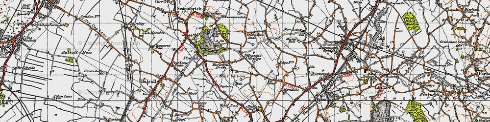 Old map of Heaton's Bridge in 1947