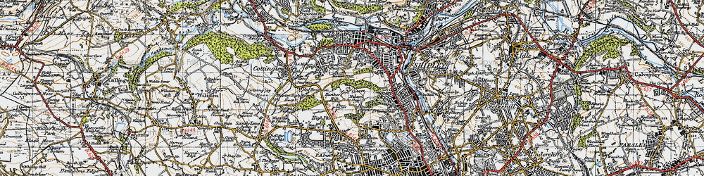 Old map of Heaton Shay in 1947
