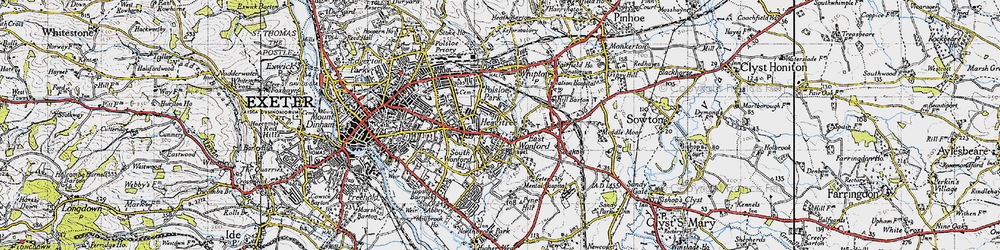 Old map of Heavitree in 1946