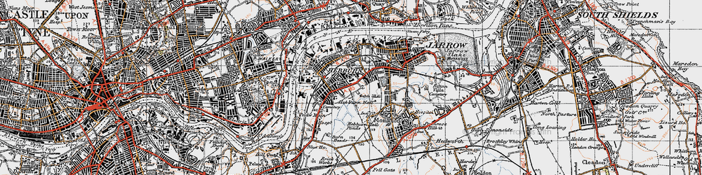 Old map of Hebburn in 1947