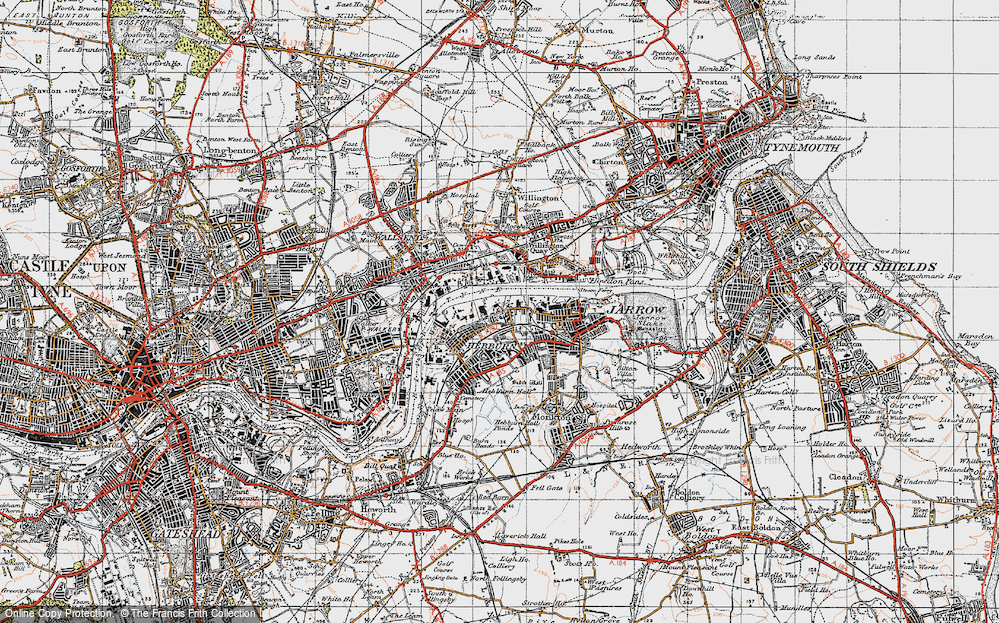 Old Map of Hebburn Colliery, 1947 in 1947