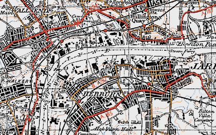 Old map of Hebburn Colliery in 1947