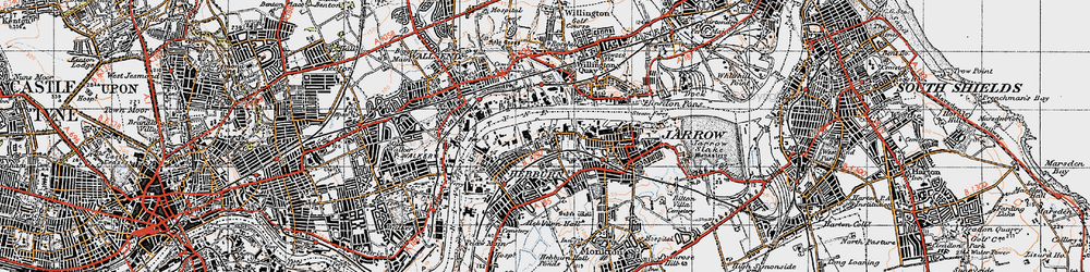 Old map of Hebburn Colliery in 1947
