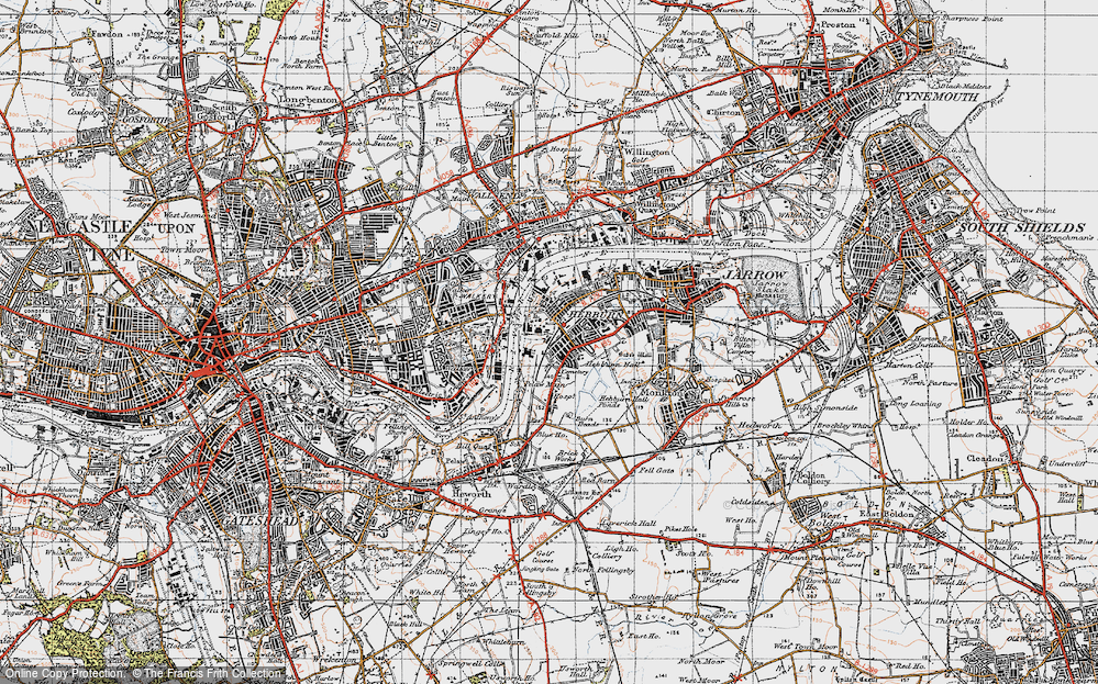 Old Map of Hebburn New Town, 1947 in 1947