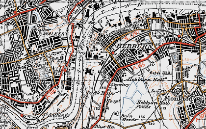 Old map of Hebburn New Town in 1947