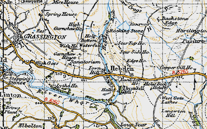 Old map of Hebden in 1947