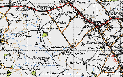 Old map of Hebden Green in 1947