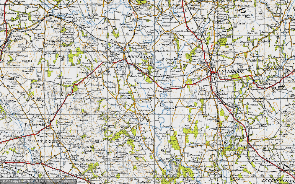 Old Map of Historic Map covering Broom, The in 1947