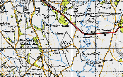 Old map of Heck in 1947