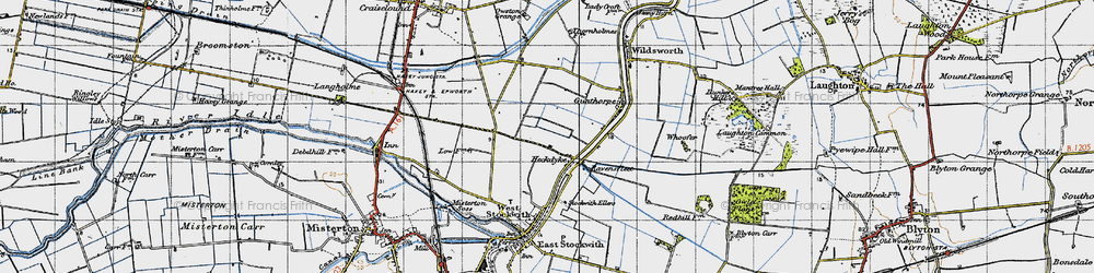 Old map of Heckdyke in 1947