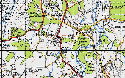 Old map of Heckfield in 1940