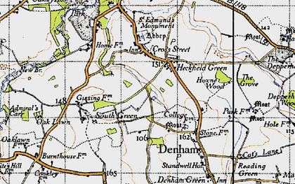 Old map of Heckfield Green in 1946