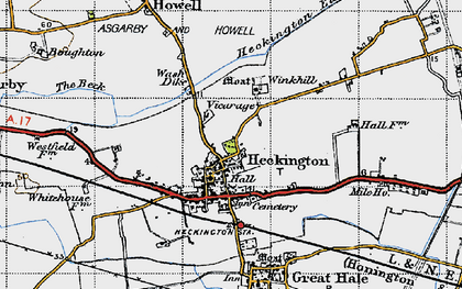 Old map of Heckington in 1946