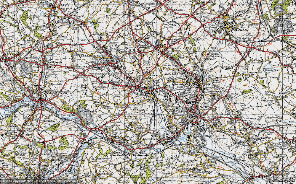 Old Map of Heckmondwike, 1947 in 1947