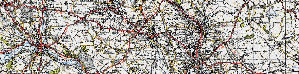 Old map of Heckmondwike in 1947