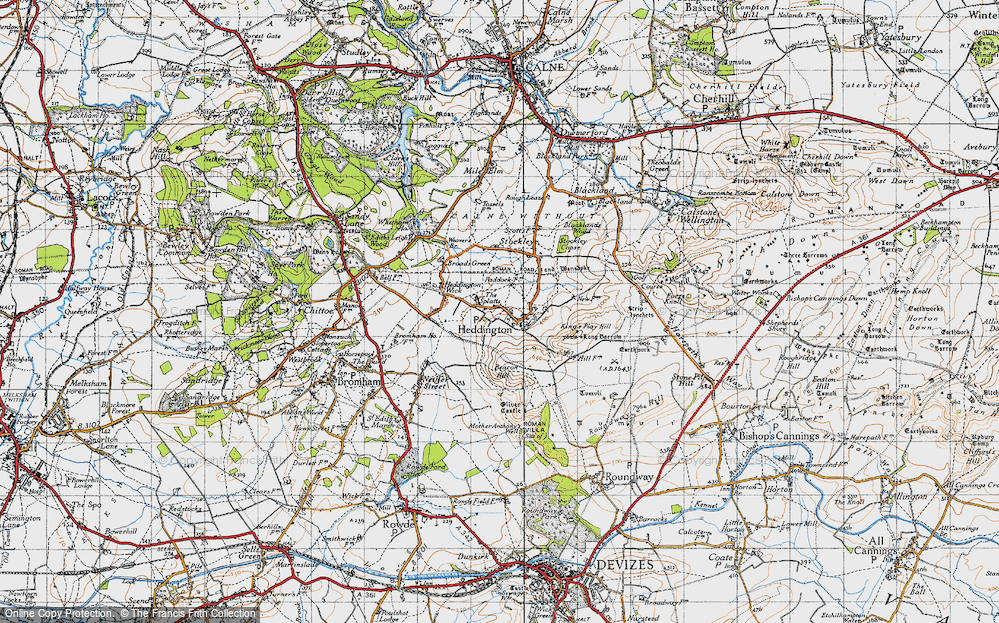 Old Map of Heddington, 1940 in 1940