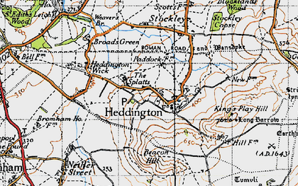 Old map of Heddington in 1940