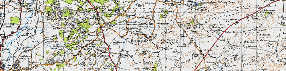 Old map of Heddington in 1940