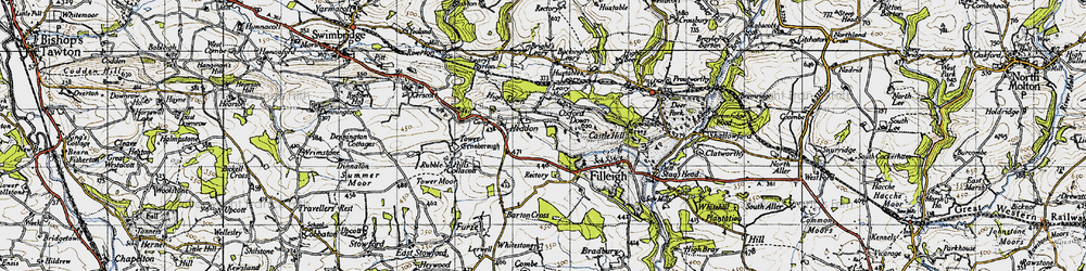 Old map of Heddon in 1946