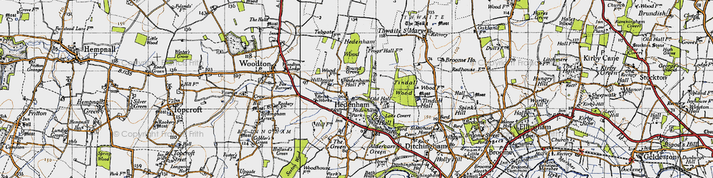 Old map of Tindall Wood in 1946