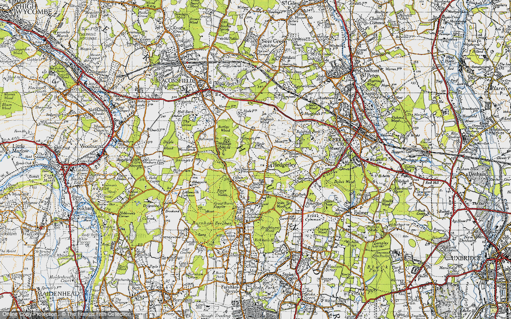Old Map of Hedgerley, 1945 in 1945