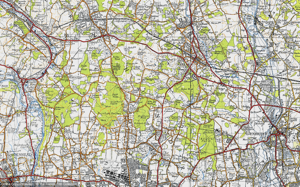 Old Map of Hedgerley Hill, 1945 in 1945