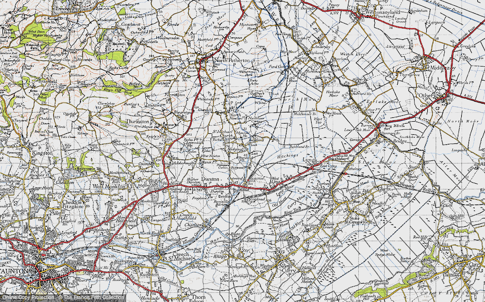 Old Map of Hedging, 1945 in 1945