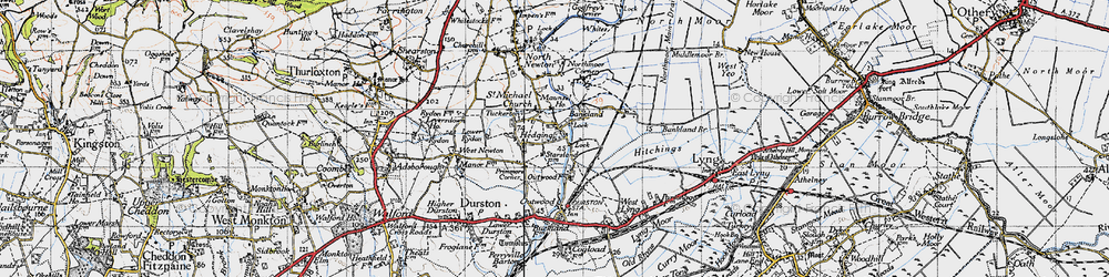 Old map of Hedging in 1945