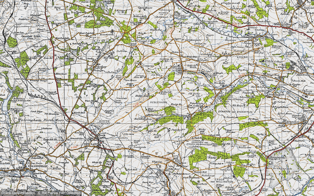 Old Map of Hedley Hill, 1947 in 1947