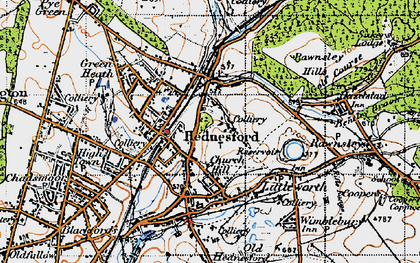 Old map of Hednesford in 1946