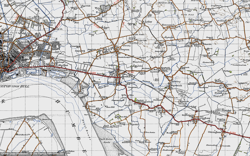 Old Map of Historic Map covering Wranglands in 1947
