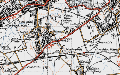 Old map of Hedworth in 1947