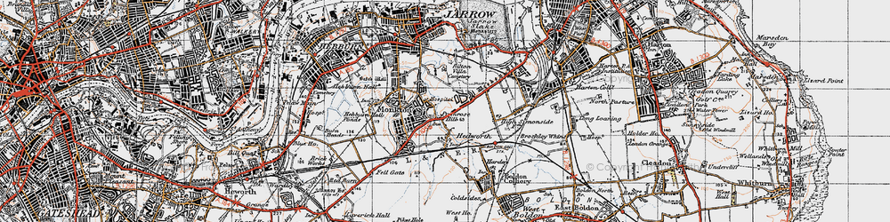 Old map of Hedworth in 1947