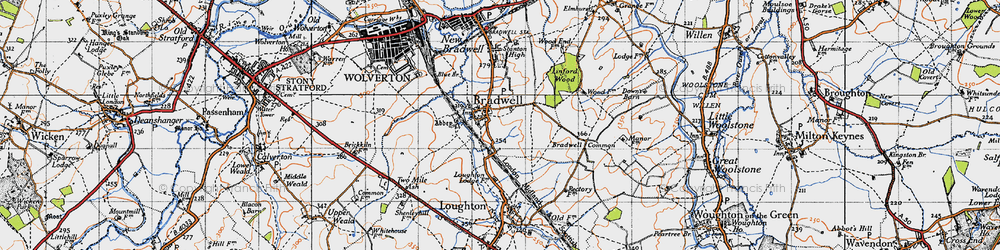 Old map of Heelands in 1946
