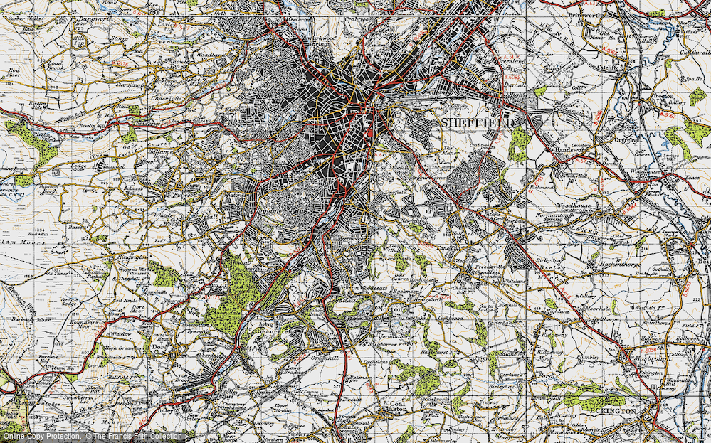Old Map of Heeley, 1947 in 1947