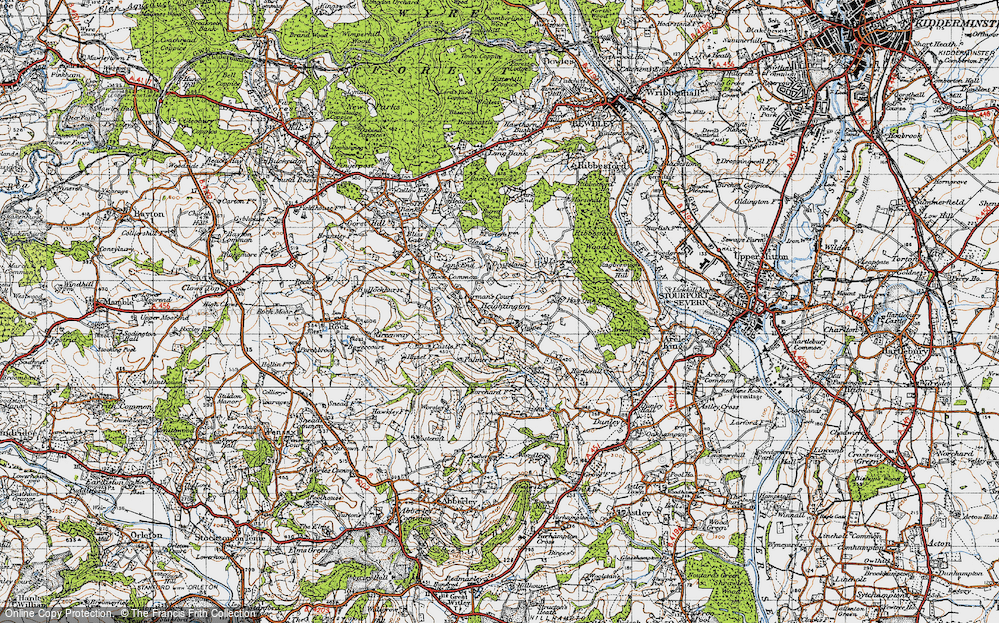 Old Map of Heightington, 1947 in 1947