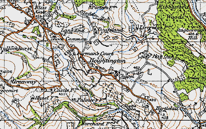 Old map of Heightington in 1947