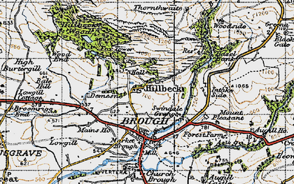 Old map of Helbeck in 1947