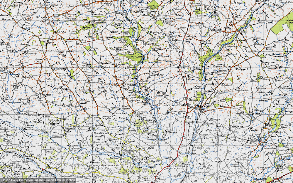 Old Map of Hele, 1946 in 1946