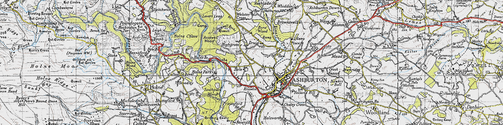 Old map of Hele in 1946