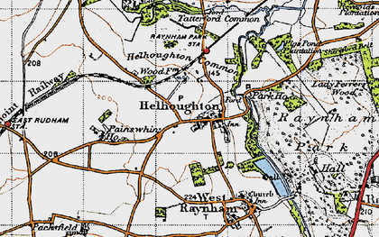 Old map of Helhoughton in 1946