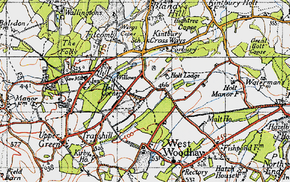 Old map of Hell Corner in 1945
