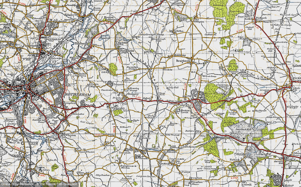 Old Map of Hellaby, 1947 in 1947