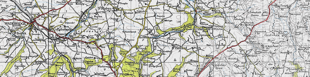 Old map of Hellandbridge in 1946