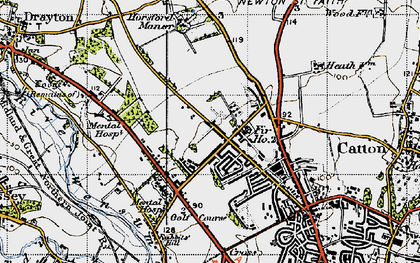 Old map of Hellesdon in 1945