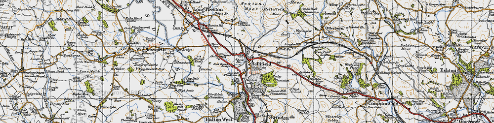 Old map of Hellifield in 1947